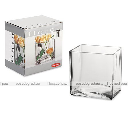Ваза Flora Прямоугольник "Ровный" 140х150х100мм