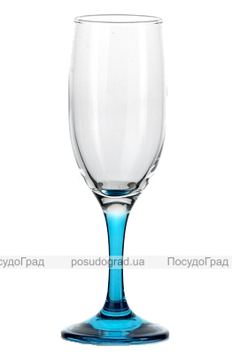 Набор бокалов для шампанского Bistro Color 190мл 6 фужеров с ножками из цветного стекла