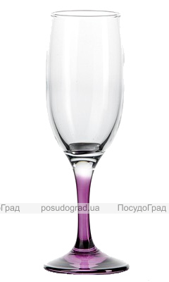 Набор бокалов для шампанского Bistro Color 190мл 6 фужеров с ножками из цветного стекла