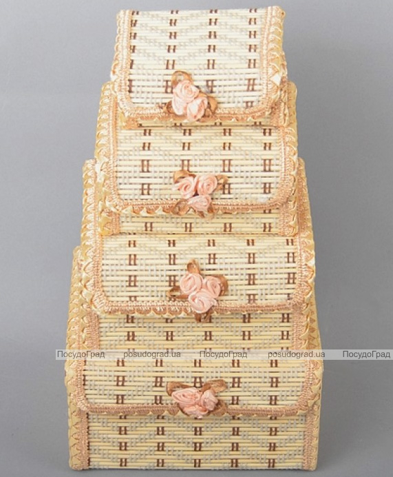 Набір 4 бамбукові шкатулки ART Bamboo-5A Матрьошка