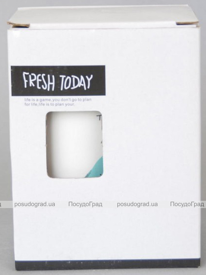 Кружка-заварник "Fresh today" 340мл керамическая с ложкой