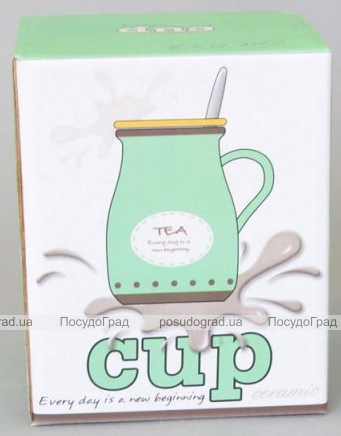 Кружка-заварник "Cup" 400мл керамическая с ложкой