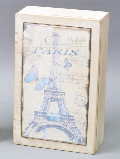 Коробка-шкатулка "Paris Butterfly" для чая и сахара, 6 секций, 15х24см