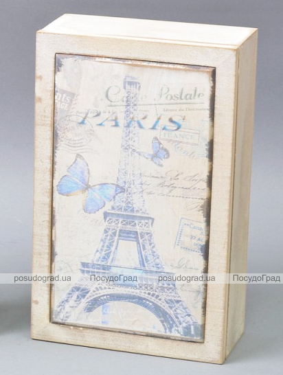 Коробка-шкатулка "Paris Butterfly" для чаю та цукру, 6 секцій, 15х24см
