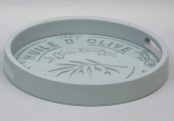 Поднос деревянный "Olive Gray" Ø30см