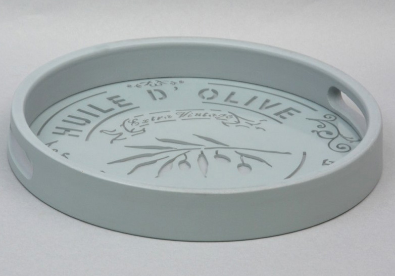 Піднос дерев'яний "Olive Gray" Ø30см