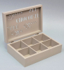 Коробка-шкатулка "Chocolate Beige" для чаю та цукру, 6 секцій, 16х24см