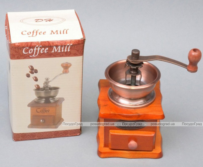 Кавомолка ручна "Coffee Mill" дерев'яна 16х10х10см