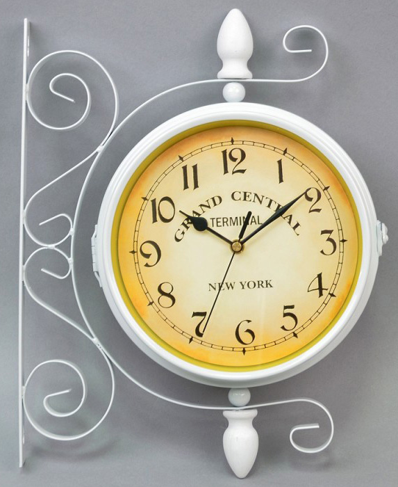Годинник підвісний кутові "New York" 35x29x10см білі