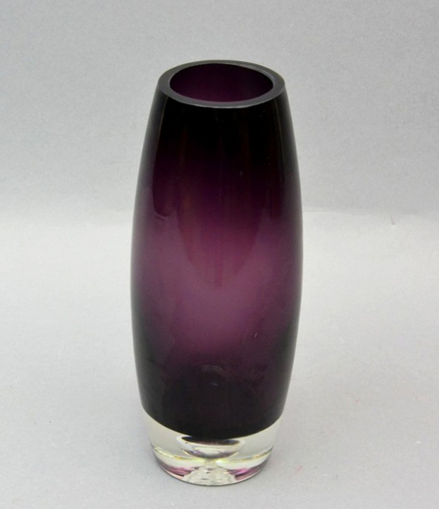 Ваза скляна Monophonic Bordo oval 25см