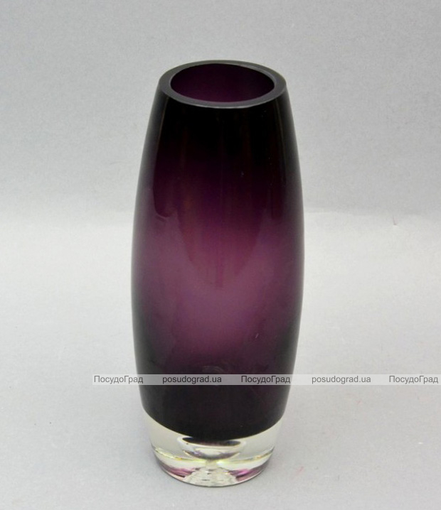 Ваза скляна Monophonic Bordo oval 25см