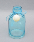 Ваза стеклянная Monophonic Bottle blue 19см