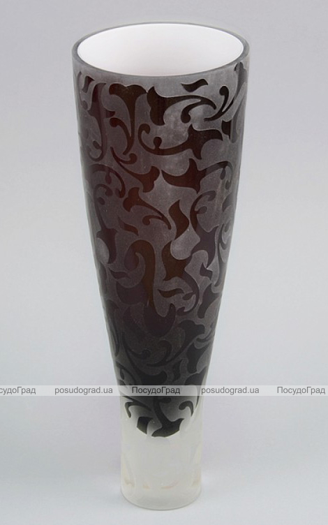 Ваза скляна Openwork Delicate Cone 34.5см Темна