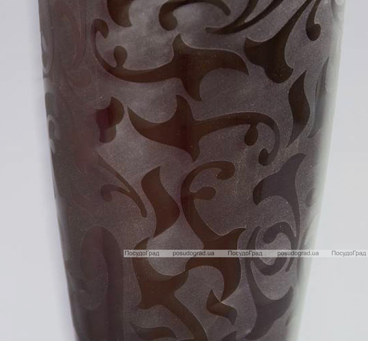 Ваза скляна Openwork Delicate Cone 34.5см Темна