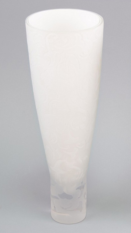 Ваза скляна Openwork Delicate Cone 34.5см Біла