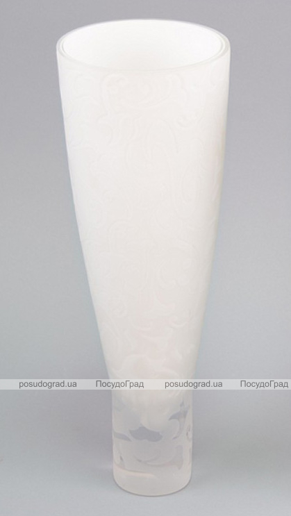 Ваза скляна Openwork Delicate Cone 34.5см Біла