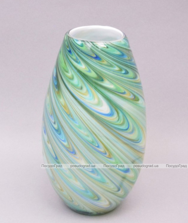 Ваза скляна Motley Stains oval 30см