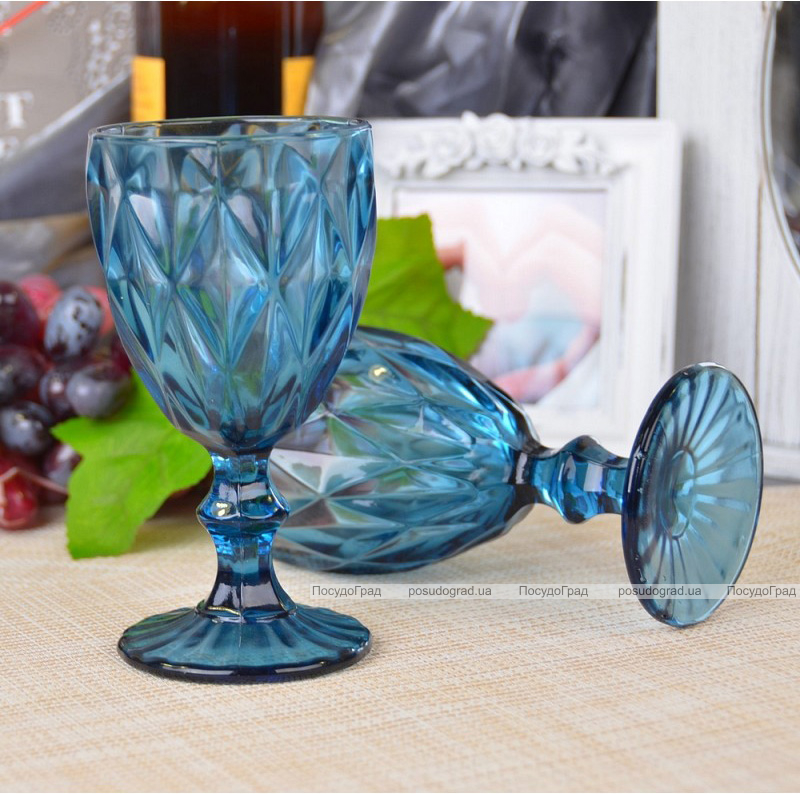 Набір 6 келихів Gothic Colored Blue 250мл для вина
