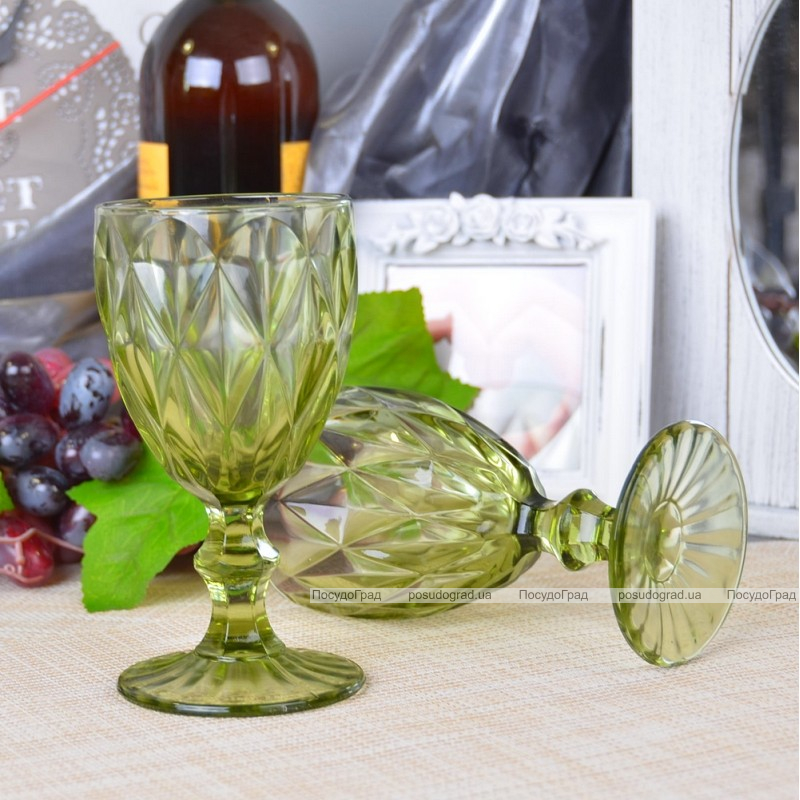 Набір 6 келихів Gothic Colored Green 250мл для вина