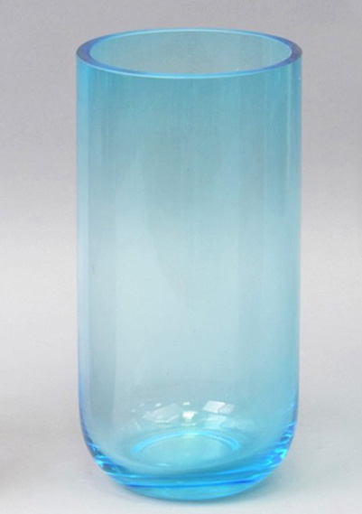 Ваза скляна Monophonic Chromatic cylinder 22см Блакитна