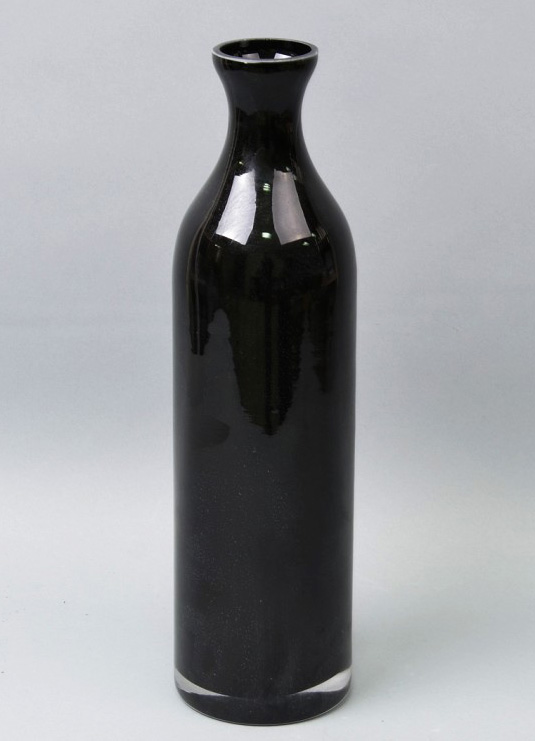Ваза скляна Monophonic Classic bottle 35см Чорна