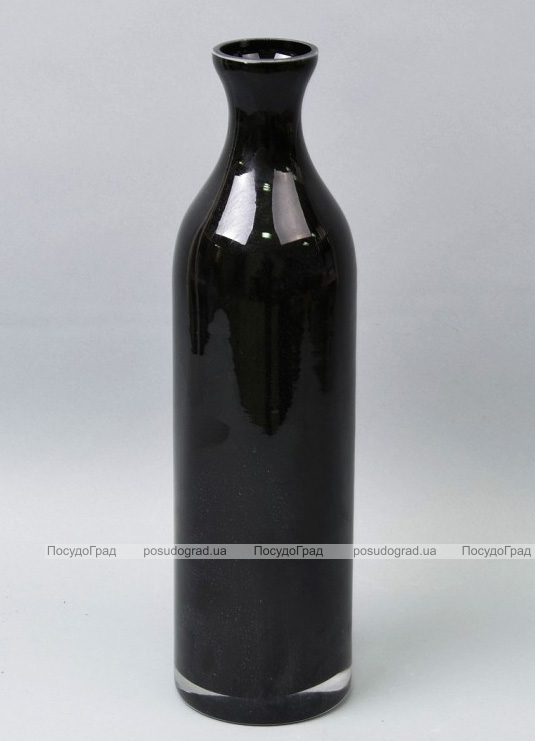 Ваза скляна Monophonic Classic bottle 35см Чорна