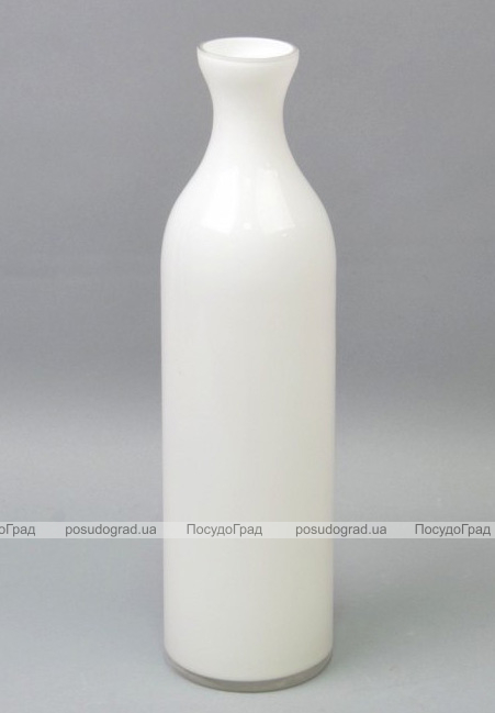 Ваза скляна Monophonic Classic bottle 35см Біла