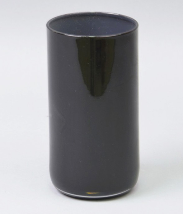 Ваза скляна Monophonic Chromatic cylinder 15см Чорна