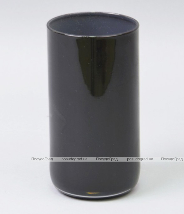 Ваза скляна Monophonic Chromatic cylinder 15см Чорна