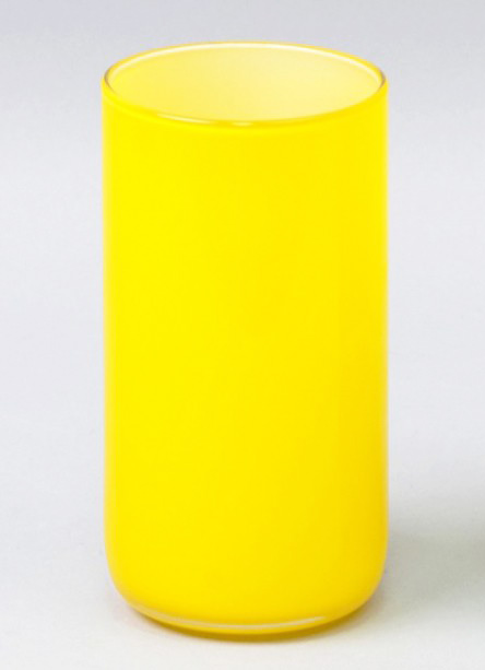 Ваза скляна Monophonic Chromatic cylinder 15см Жовта