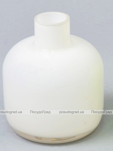 Ваза скляна Monophonic Chromatic flask 11см Біла