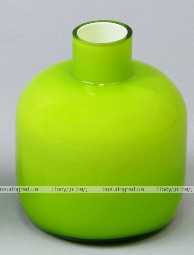 Ваза скляна Monophonic Chromatic flask 11см Зелена