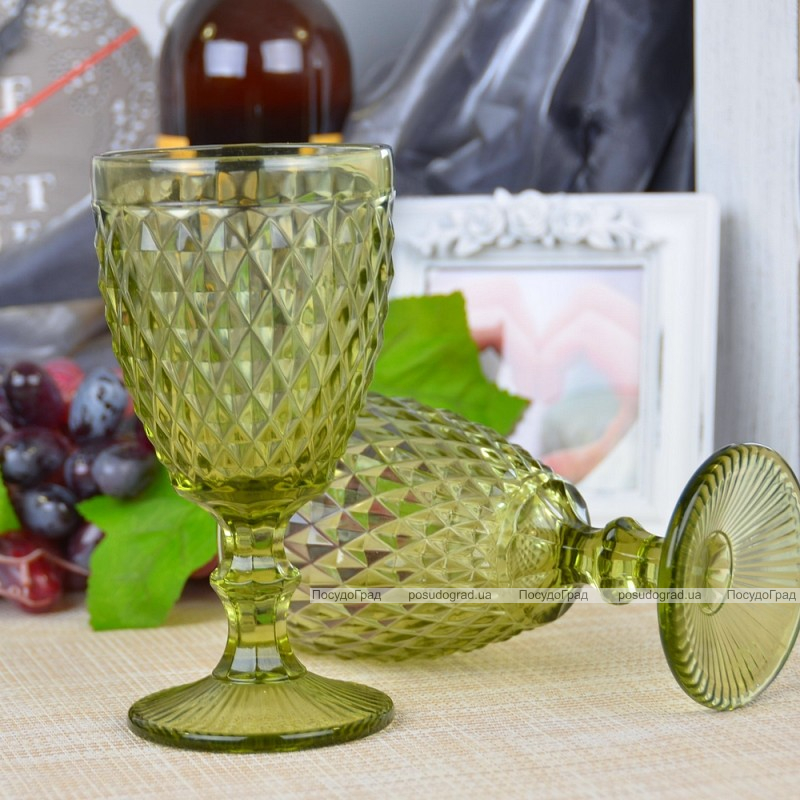 Набір 6 келихів Gothic Colored Green 375мл для вина