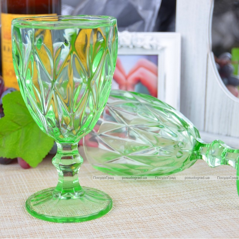 Набір 6 келихів Gothic Colored Green 320мл для вина