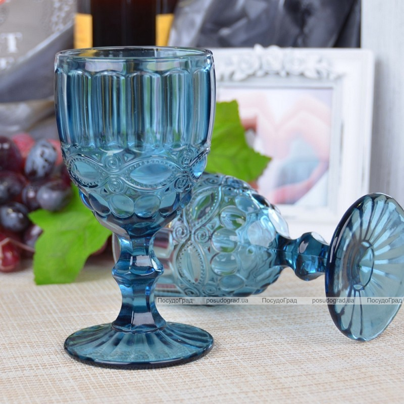 Набір 6 келихів Gothic Colored Blue 280мл для вина