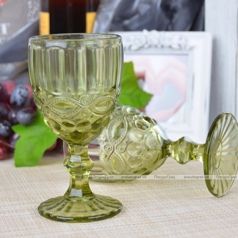 Набір 6 келихів Gothic Colored Green 280мл для вина