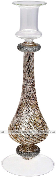 Підсвічник скляний Candlestick 8.5х26см, шампань