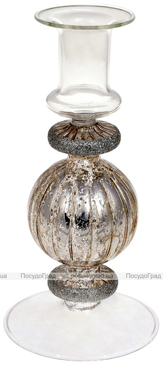 Подсвечник стеклянный Candlestick 8.5х18см, шампань