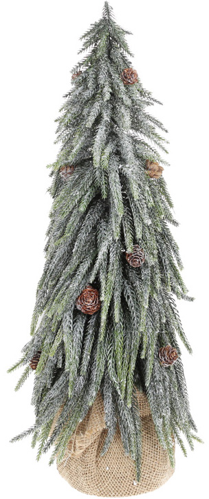 Декоративная елка "Елка во льду" 25х25х52см, в мешочке, с шишками