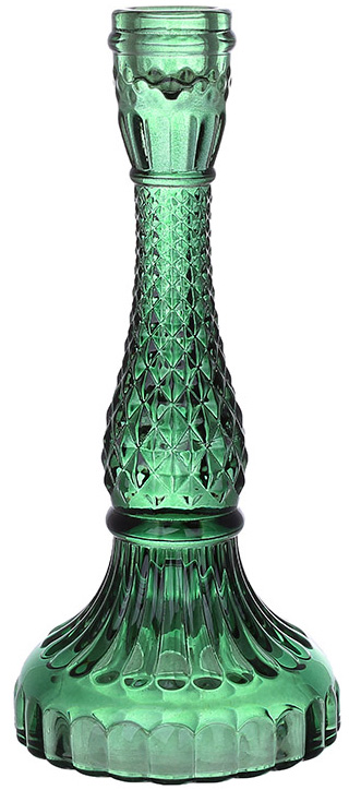 Свічник скляний "Crystal Glass" 22см, зелений