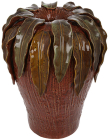 Ваза керамічна "Brown Leaf" Ø24x33.5см з об'ємним декором