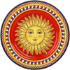 Набор 4 фарфоровые тарелки Sicilia "Sole" Ø19см (Солнце)