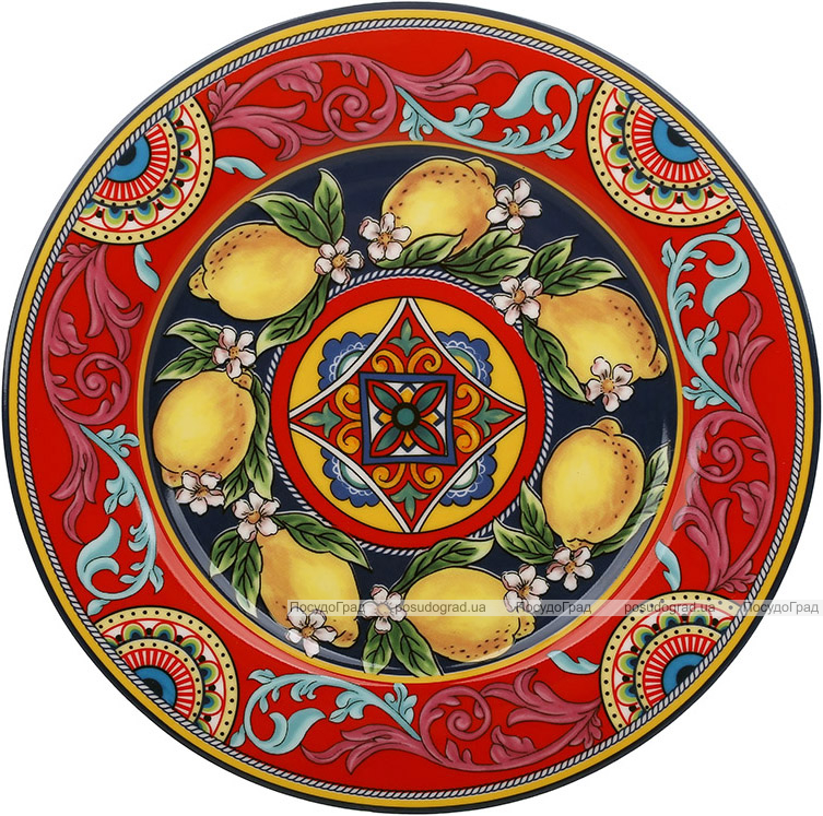 Набор 4 фарфоровые тарелки Sicilia "Ornamento" Ø19см (Орнамент)