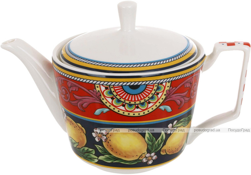 Чайник заварочный Sicilia "Ornamento" (Орнамент) 650мл, фарфоровый