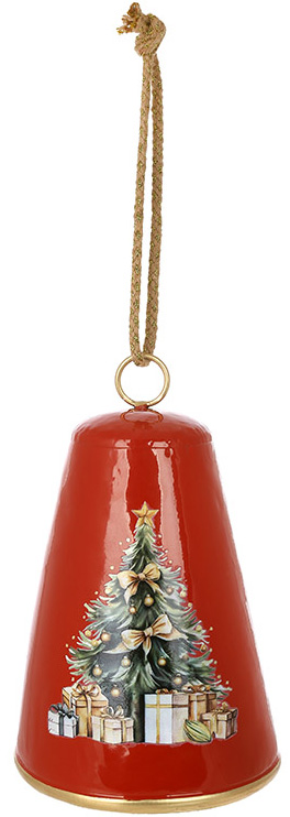 Підвіска декоративна "Christmas Bell" Ø15.5х24см, червона металева