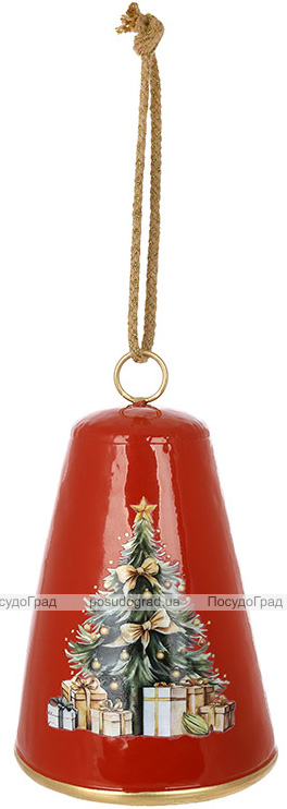 Підвіска декоративна "Christmas Bell" Ø15.5х24см, червона металева