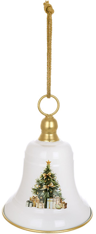 Підвіска декоративна "Christmas Bell" Ø19.5х26см, біла металева