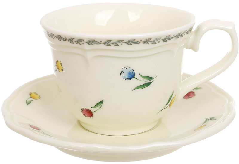 Набор 4 фарфоровые чашки "Vintage Tulip" 250мл с блюдцами