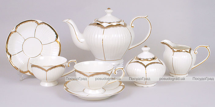 Чайний фарфоровий сервіз Princess Gold 13 предметів (пошкоджено упаковку)