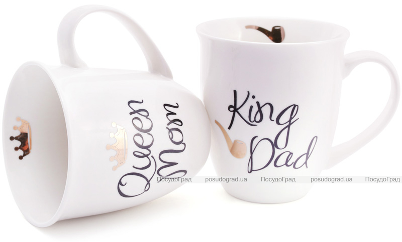 Кружка фарфоровая "Моя королевская семья" 500мл ("King Dad" & "Queen Mom")